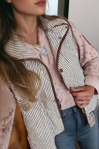 Snappy Stripe Puffer Vest