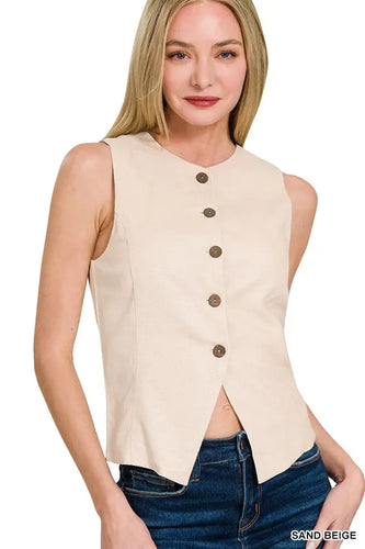 Hazel Linen Vest