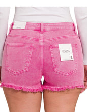 Load image into Gallery viewer, NEON PINK FRAYED DENIM