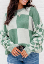 Load image into Gallery viewer, Mint &amp; Basil Check Sweater