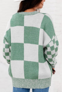 Mint & Basil Check Sweater