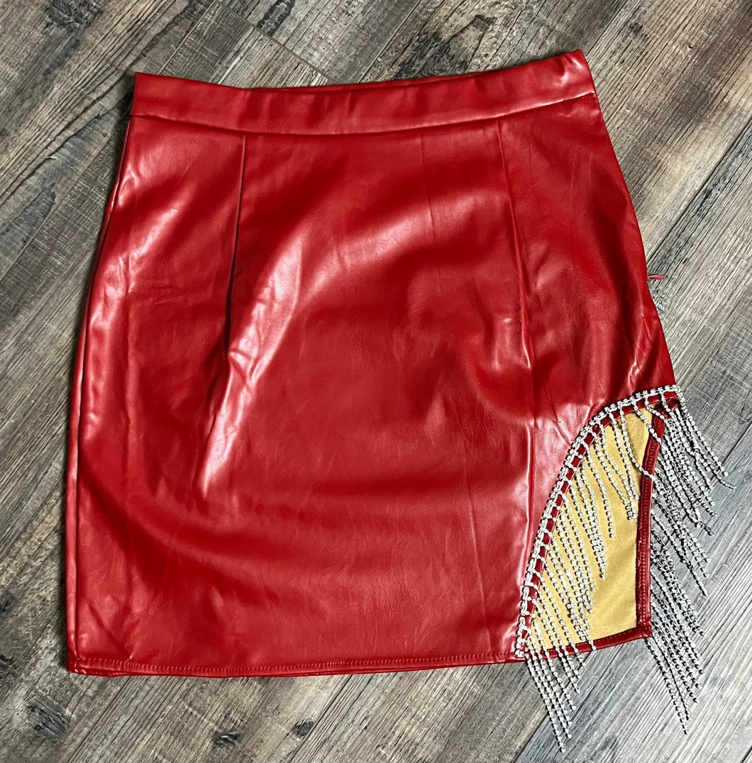 Red Hot Tassel Skirt
