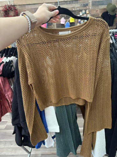 Coastal Breeze Cropped Sweater