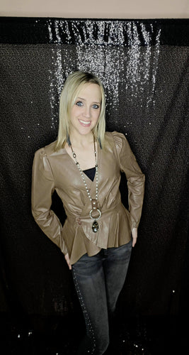 Tanned Peplum Blazer