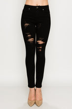 Load image into Gallery viewer, Count Me In Black Distressed Skinny