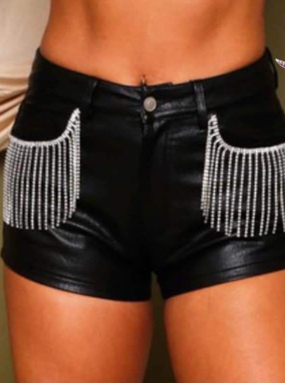 Leather Kiss - Tassel Shorts