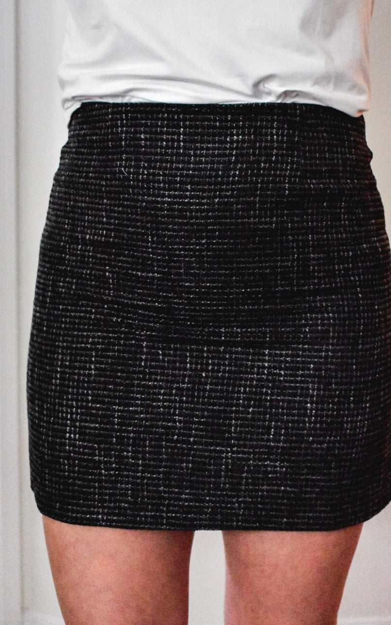 Midnight Tumble Tweed Skirt