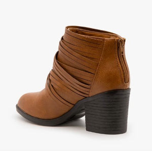Strappy Camel Bootie